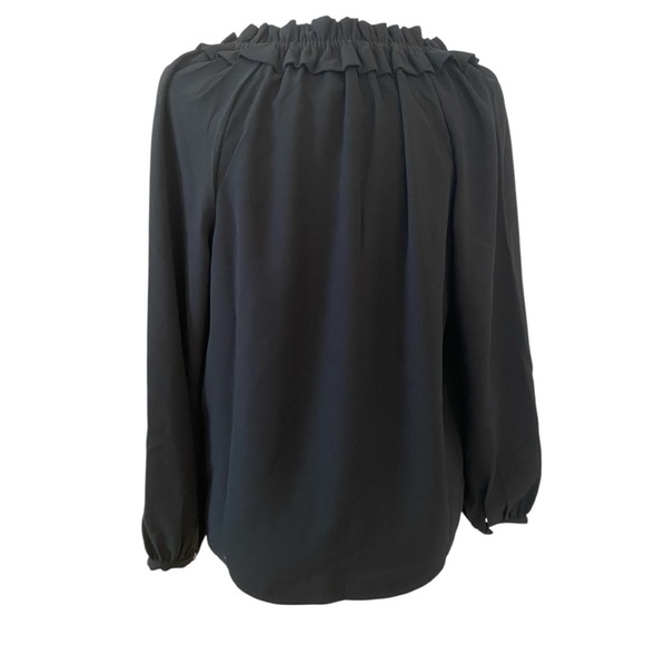 J. Crew Womens NWT Black Drapery Ruffle Blouse - Picture 3 of 8